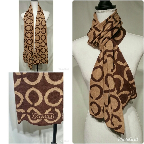 brown coach scarf
